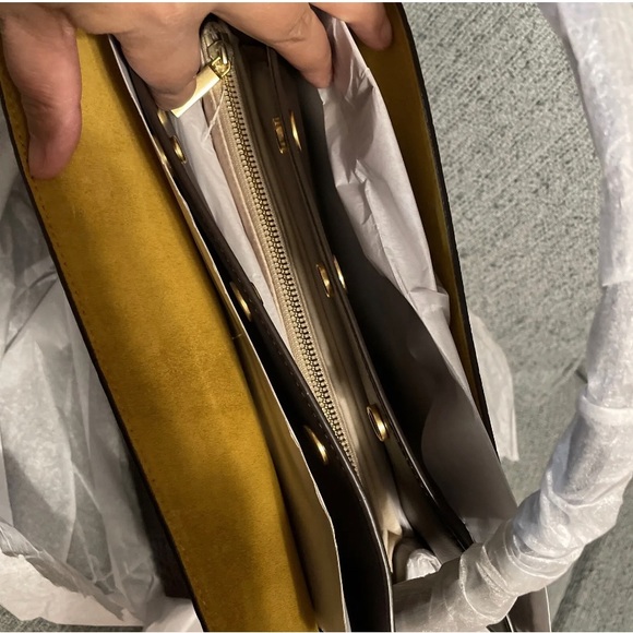 Tory Burch Lee Radziwill Leather Double Bag -Pumpernickel Limited Edition - Picture 4 of 4